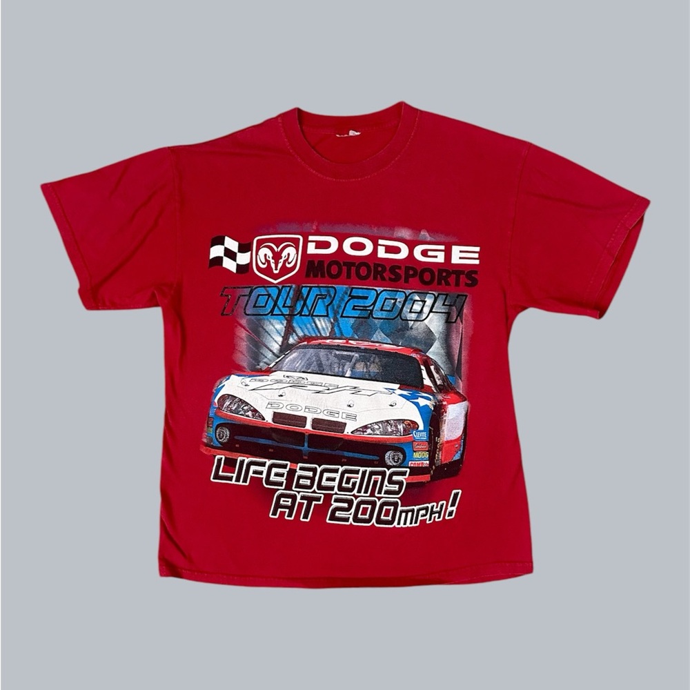 Vintage NASCAR 2003 Dodge‎ Motorsports Tour 2004 Adult Large Red T-shirt Y2K